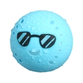 Lichtblauwe herbruikbare siliconen waterballon met zonnebril-emoji en waterdruppels - Smiley Waterbal-Blauw