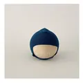 Deep blue knitted baby bonnet with tie straps and decorative button for toddlers - 4-16 Months (38-46cm) / Navy Blue
