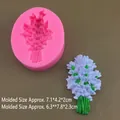 Molde de silicona rosa para ramo de lavanda con muestras de flores en color lila - Lavanda / Rosa