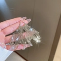 Dettaglio degli orecchini a pesciolino d'argento con nappe in metallo traforato di alta qualità - 45# Gancio per Orecchio Pesce d'Argento
