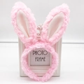 Cute pink plush rabbit ear headband for party costumes and soft aesthetic accessories - Pink Plush Rabbit Ears