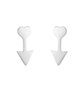 Silver cupid arrow stud earrings with heart and arrowhead design in minimalist style - 427 Heart Arrow / Steel