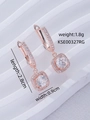 Boucles d'oreilles pendantes carrées or rose scintillantes mesurant 2,8cm par 0,9cm - Or rose