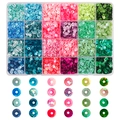 Set di 24 colori di paillettes rotonde in una scatola di plastica trasparente per DIY - Scatola 56