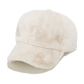 Detalle de la textura de piel de conejo sintética en la gorra de béisbol color crema - M(56-58cm) / Beige