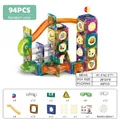 94-piece colorful magnetic pipe blocks set with balls and clear building tiles for kids - 94PCS (English Color Box)