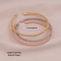 Dreiteiliges elastisches C-Netzarmband-Set in Gold, Silber und Roségold-Finish - Mesh-Webart Offener Stil (1#)