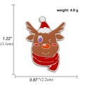 Detail showing dimensions of a reindeer enamel pin with a red hat and scarf - Reindeer Head Style (A00365)