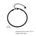 Black stainless steel mesh bracelet with adjustable extension chain and round tag detail - 3mm*18-23cm / Black