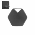 Grey hexagonal silicone body brush with soft bristles and a black wall hook - with Hook / Gray