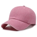 Casquette de baseball vintage rose délavé en coton avec aspect usé et design à 6 pans - Réglable / Rose