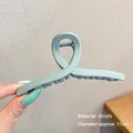 Matte mint green 11cm acrylic hair claw clip with cross-loop design for women - Diameter Approx 11cm / 8# Light Blue Twist Clip