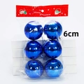 Set mit 6 glänzenden blauen 6cm Weihnachtskugeln für die festliche Christbaumdekoration - 6er Pack (6cm) / Glänzendes Blau