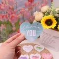 Blue gradient heart-shaped Thank You card for gift wrapping and DIY jewelry tags - Heart Tag No. 9