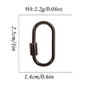 Gunmetal oval screw gate clasp for DIY jewelry making with dimensions and weight info - Gunmetal Oval Spring Clasp Style (DBN015-3)