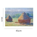 PVC placemat featuring Monet Haystacks oil painting print, size 30x45cm for dining table - 45x30cm / Monet - Haystacks