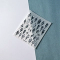 Detaillierte 5D-geprägte Nagelsticker mit schwarzen Schlangen, Rosen und Schmetterlingen - FEB-356 Schwarz Grau Schlange Rose Stil