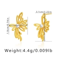 Detailed size and weight dimensions for butterfly pearl earrings in 18K gold plated brass - Butterfly Pearl Style (KE0388)