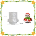 Christmas snowman silicone mold for DIY resin candles, height 7cm, 2.75 inches size - Snowman with Clothes 001