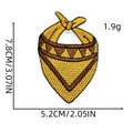 Detailed view of yellow cowboy bandana embroidery patch with size and weight dimensions - Cowboy Patch 6#-Bandana