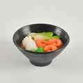 Miniature Japanese seafood udon noodle model in black bowl for photography props - Fresh Shrimp Noodles - No Ring