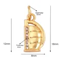 18K gold plated copper pendant letter D shape with micro-inlaid zircon stones - Zirconia Letter D