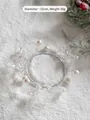 Handmade beaded Christmas wreath with crystals and pearls 15cm diameter 30g weight - Silver Ring Type C