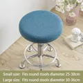 Blue honeycomb round stool cover made of stretch fabric for 25 to 36cm chairs - Lake Blue