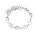 Silbernes Kaffeebohnen Armband mit verstellbarem Karabinerverschluss und K18-Prägung - Silber Armband