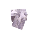Macro detail of purple marble jewelry display cards with gold glitter accents and pre-cut holes - Gilded No. 8 (Light Purple)
