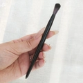 Handheld black professional eye makeup brush with soft brown-black gradient animal hair - Glossy Black Blending Brush