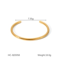 Minimalist open gold bangle in polished stainless steel for women, model HC-B20058 - Gold Minimalist Round Tube Style (HC-B20058)
