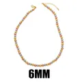 Three-tone 6mm metal bead necklace with gold, silver and rose gold balls in ins style - Style B-6mm Bead Diameter