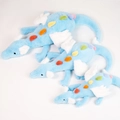 Blue plush dragon stuffed animals in three sizes with colorful spots and white wings - Sky Dragon / 60CM