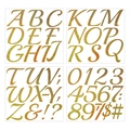 Dettaglio di adesivi con lettere e numeri glitterati oro da 3 pollici per decorazioni di nozze - 4 Fogli/Set / Oro