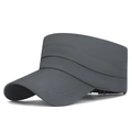 Dark grey quick-dry sun visor hat with tiered wave design and adjustable back buckle - Adjustable / Dark Gray
