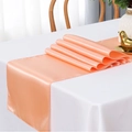 Elegant orange satin table runner for wedding and hotel luxury dining decor - 30x275cm / Peach