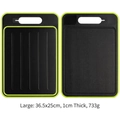 Large double-sided defrosting cutting board with green non-slip edges in 36.5x25cm size - Large / Black