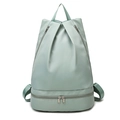Waterproof light green Oxford swim backpack with dry wet separation and shoe compartment - Green
