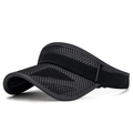 Schwarzes Mesh Sonnenvisier mit atmungsaktivem Wabendesign und gebogener Krempe für Sport - Schwarz