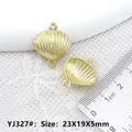 Pendentif en alliage coquillage doré pour bijoux avec dimensions de 23x19x5mm - YJ327# Coquillage / 23X19X5mm