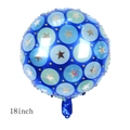 Blue 18-inch round foil balloon with golden stars for baby birthday party decoration - 18 Inch Dark Blue Star Round