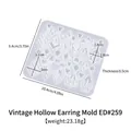 Hollow retro geometric earrings silicone mold 10.4x9.4cm for DIY resin jewelry making - ED#259