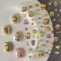 Autocollants 3D Honey & Bee avec motifs d'abeilles et fleurs pour décoration d'ongles - Motif Abeille et Fleur (FEB-641)