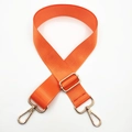 Adjustable orange nylon wide strap with gold metal hooks and buckle for handbags - Orange