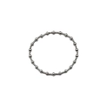 Detail of silver beaded necklace with polished spherical beads on white background - Silver Bracelet