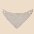 Grey muslin cotton baby bandana bib with adjustable snaps and soft crinkle texture - Taupe