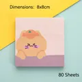 Schattig dieren notitieblok, 80 vellen 8x8cm zelfklevende memo voor kantoor - Schattige dieren plaknotities - Oranje kitten / 80 Stuks/Verpakking