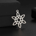Polished stainless steel Celtic knot snowflake pendant necklace charm for DIY jewelry - Steel