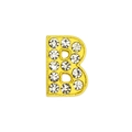 Goldene 8mm Buchstabenperle B mit weißen Strasssteinen für DIY Armband Zubehör - 8mm Gold Strass Buchstabe-B